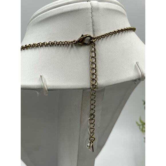 RLM Robert Lee Morris SOHO Gold Plated Clear Faceted Stone Necklace - Picture 4 of 8